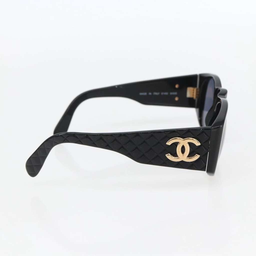 Chanel Logo CC Sunglasses Black Plastic Good condition - Inside View
