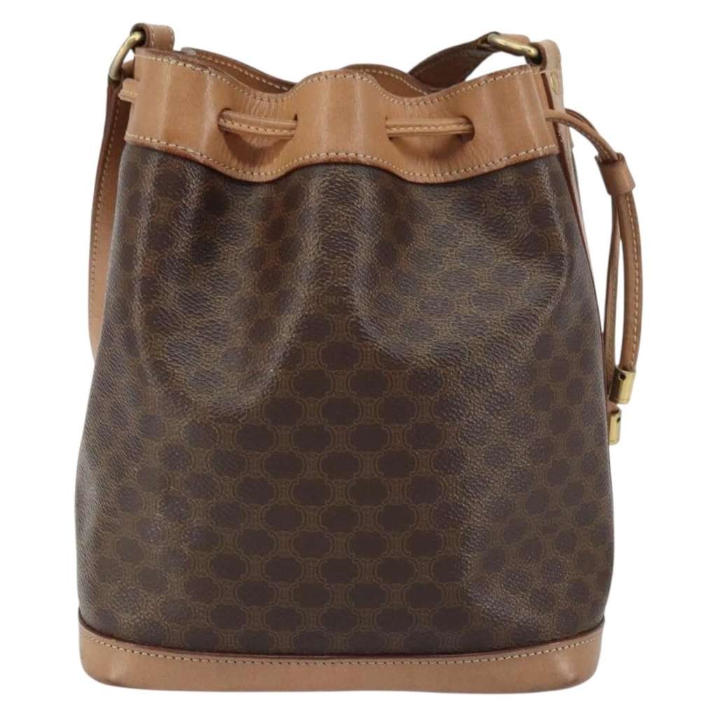 Celine Vintage Macadam Shoulder Bag Brown Canvas Good condition - Back View