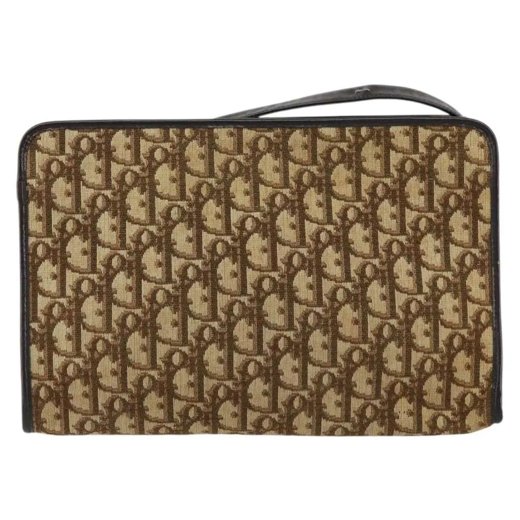Dior Trotter shoulder bag Beige Canvas Good - Back View
