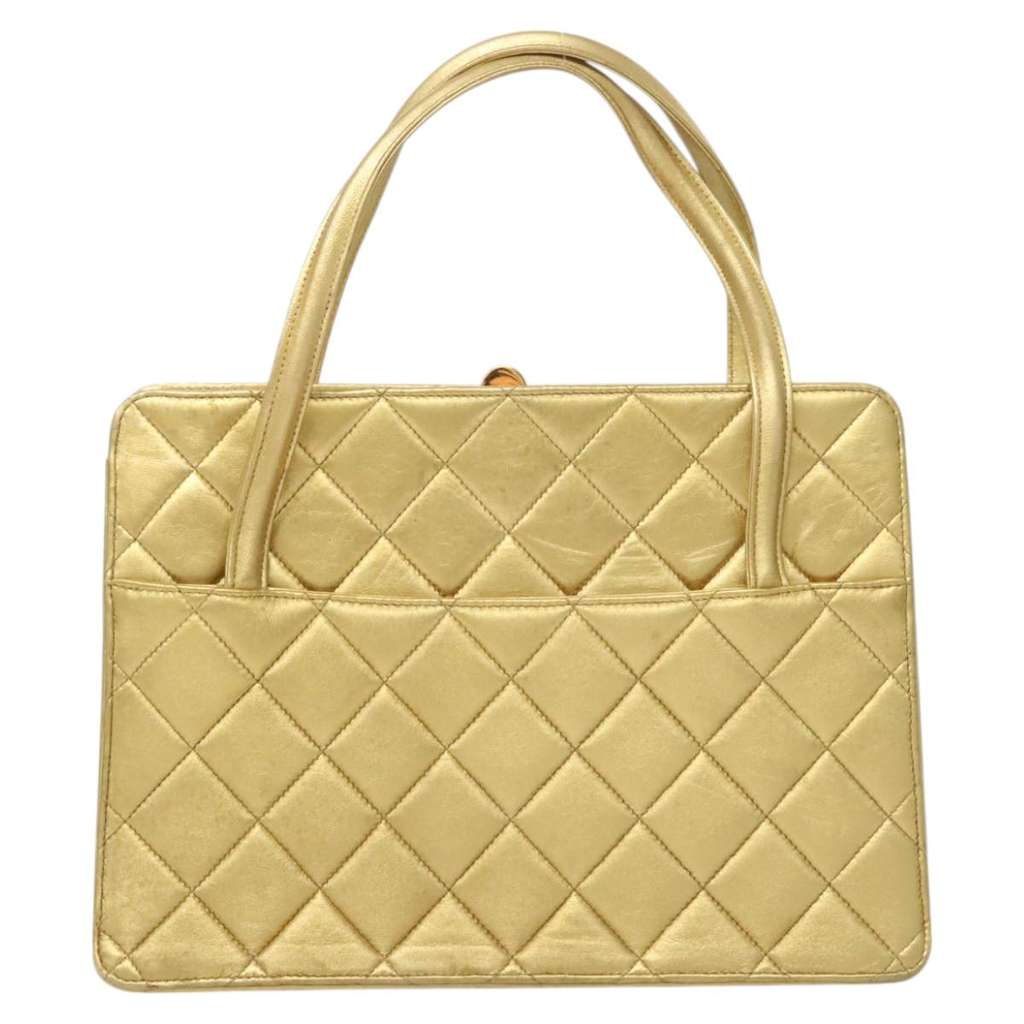 Chanel Matelassé Lambskin Gold Leather Fair condition - Inside View