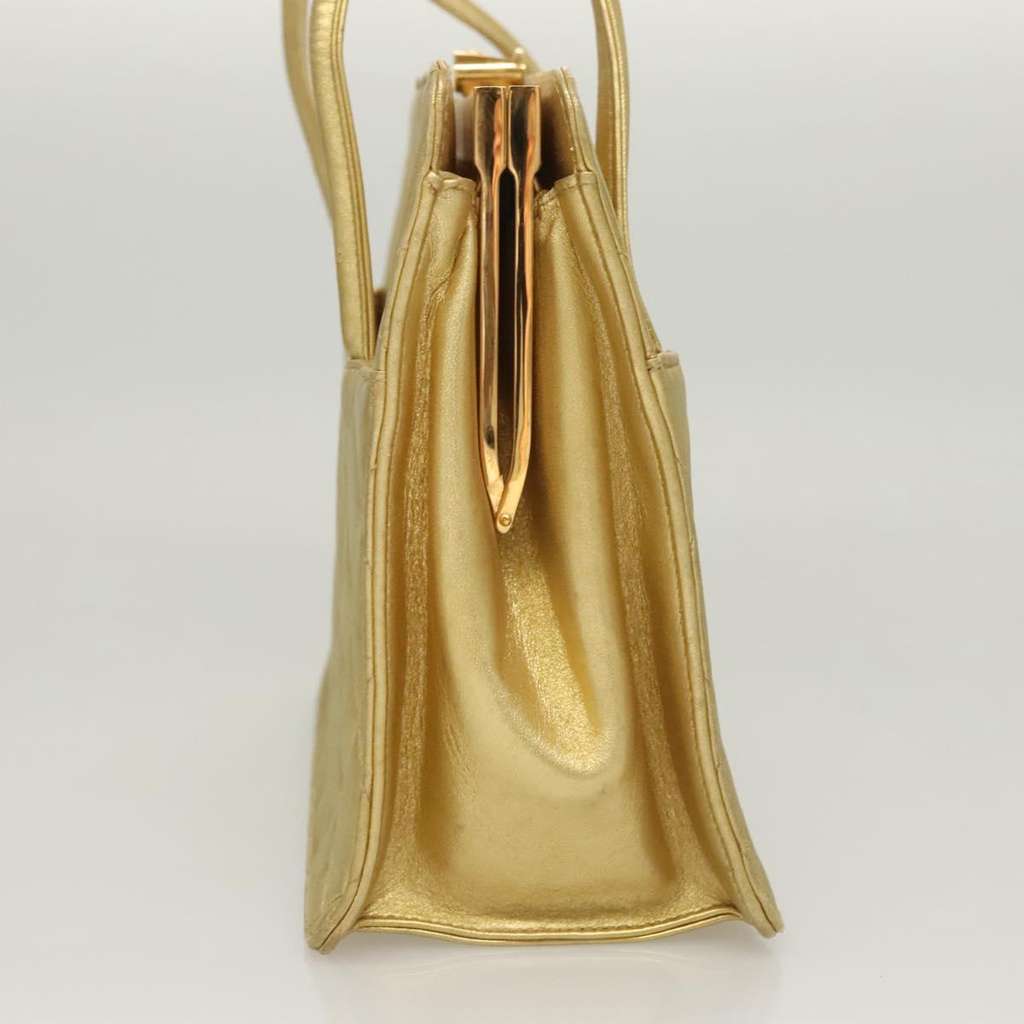 Chanel Matelassé Lambskin Gold Leather Fair condition - Model View