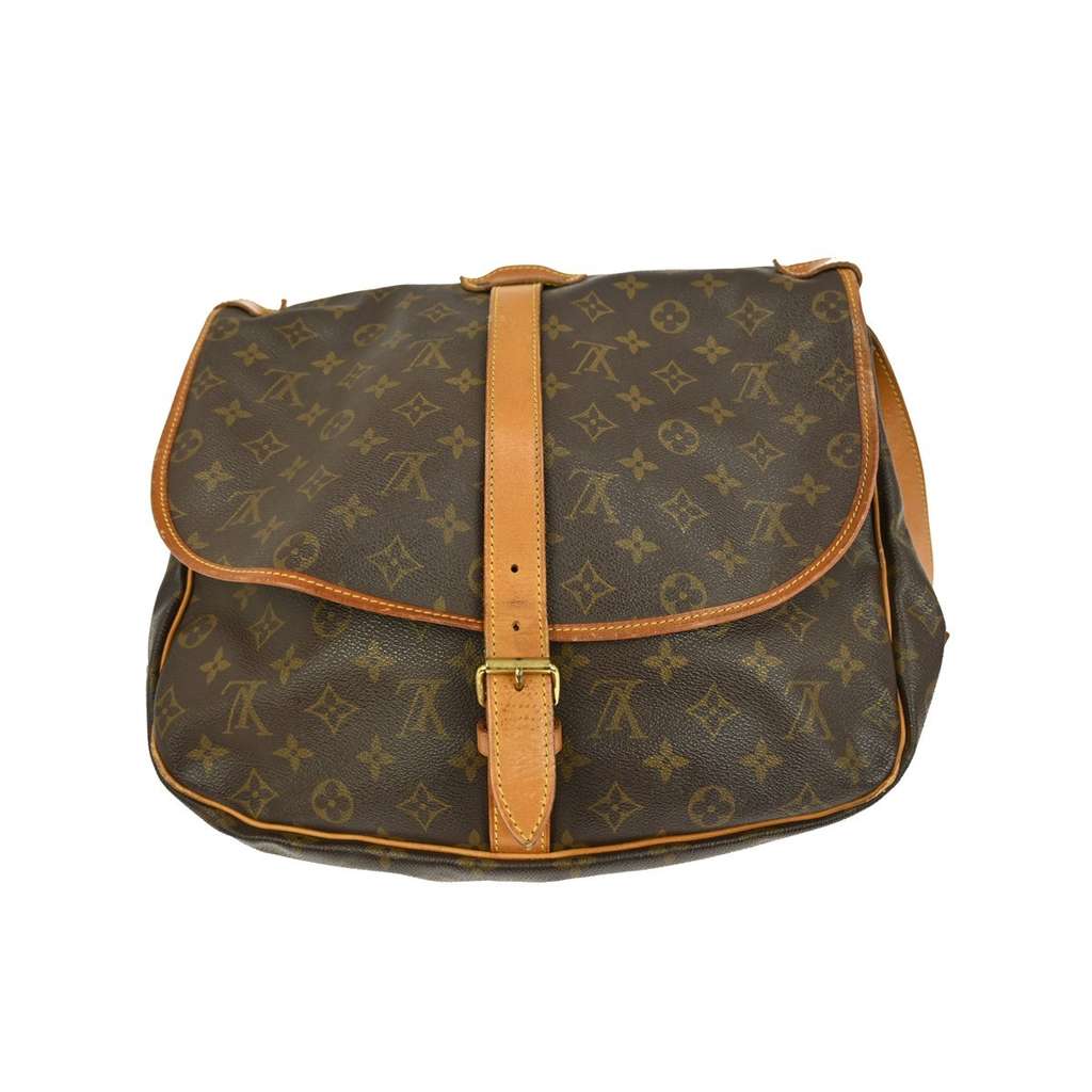 Louis Vuitton Saumur Handbag Brown Canvas Fair condition - Back View