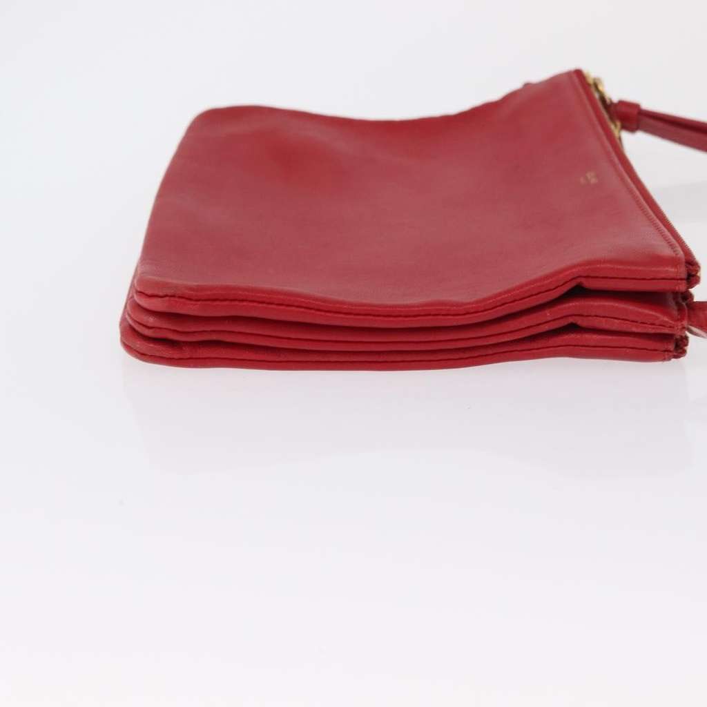 Celine Trio Crossbody Bag Red Leather Good condition - Inside View