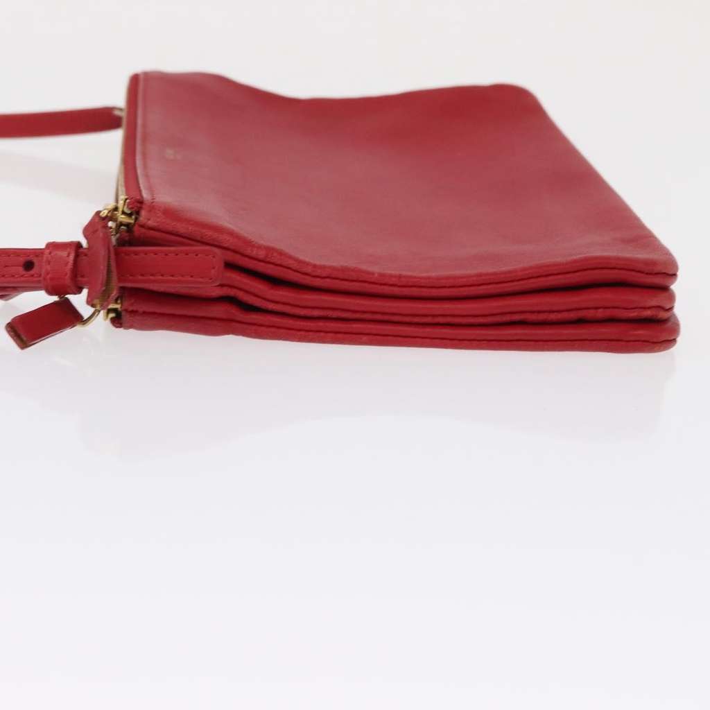 Celine Trio Crossbody Bag Red Leather Good condition - Model View