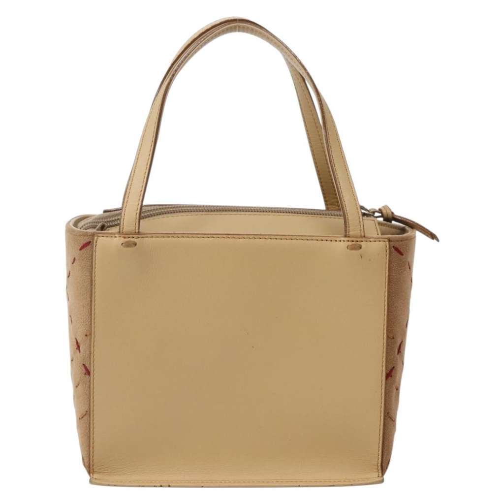 Burberry Vintage Handbag Beige Leather Good condition - Back View
