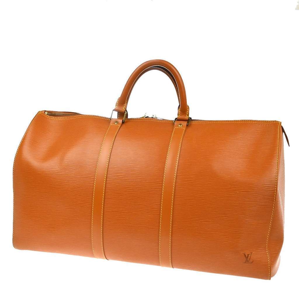 Louis Vuitton Keepall Bag Camel Leather Good condition - Back View