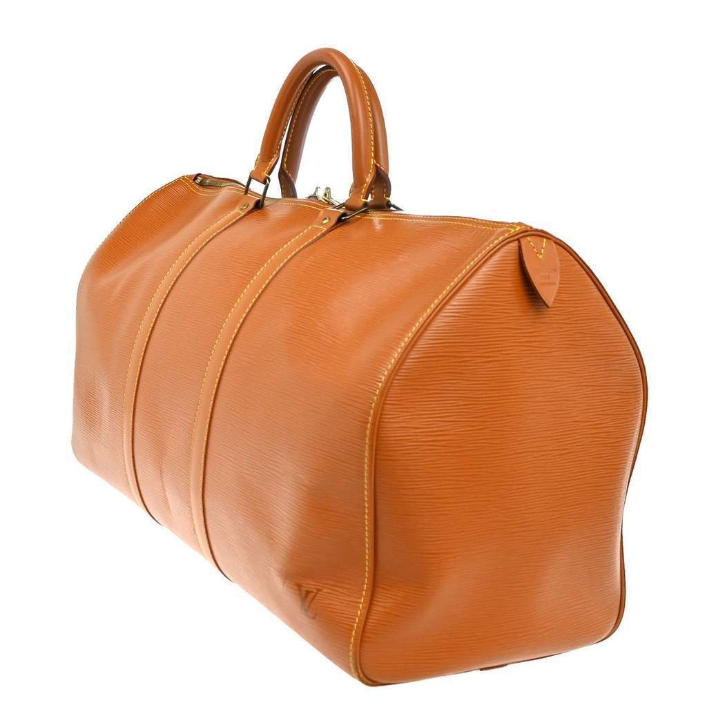 Louis Vuitton Keepall Bag Camel Leather Good condition - Inside View