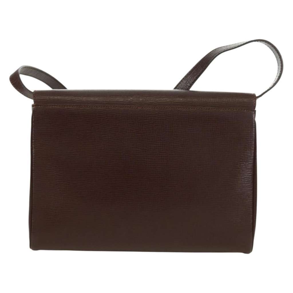 Celine Circle Logo Shoulder Bag Brown Leather Good condition - Back View