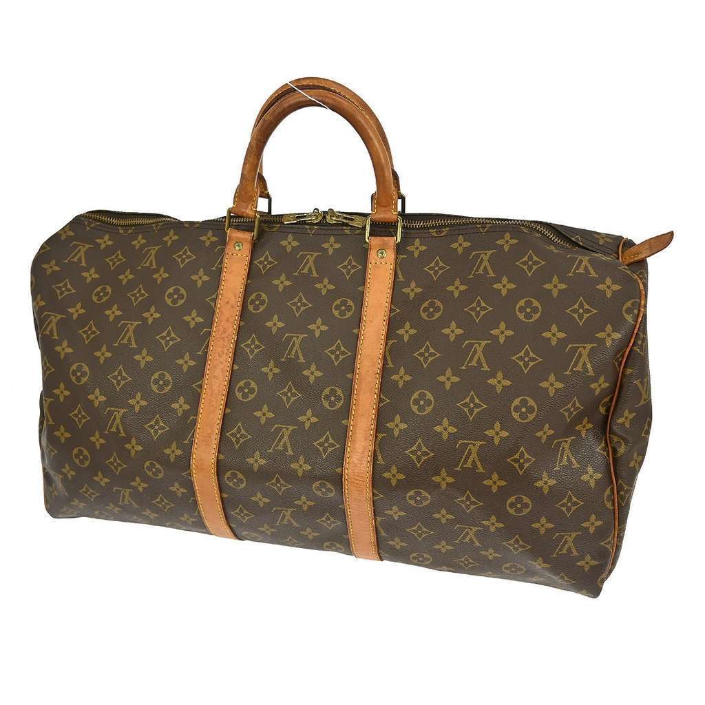 Louis Vuitton Keepall Bag Brown Canvas Fair condition - Back View
