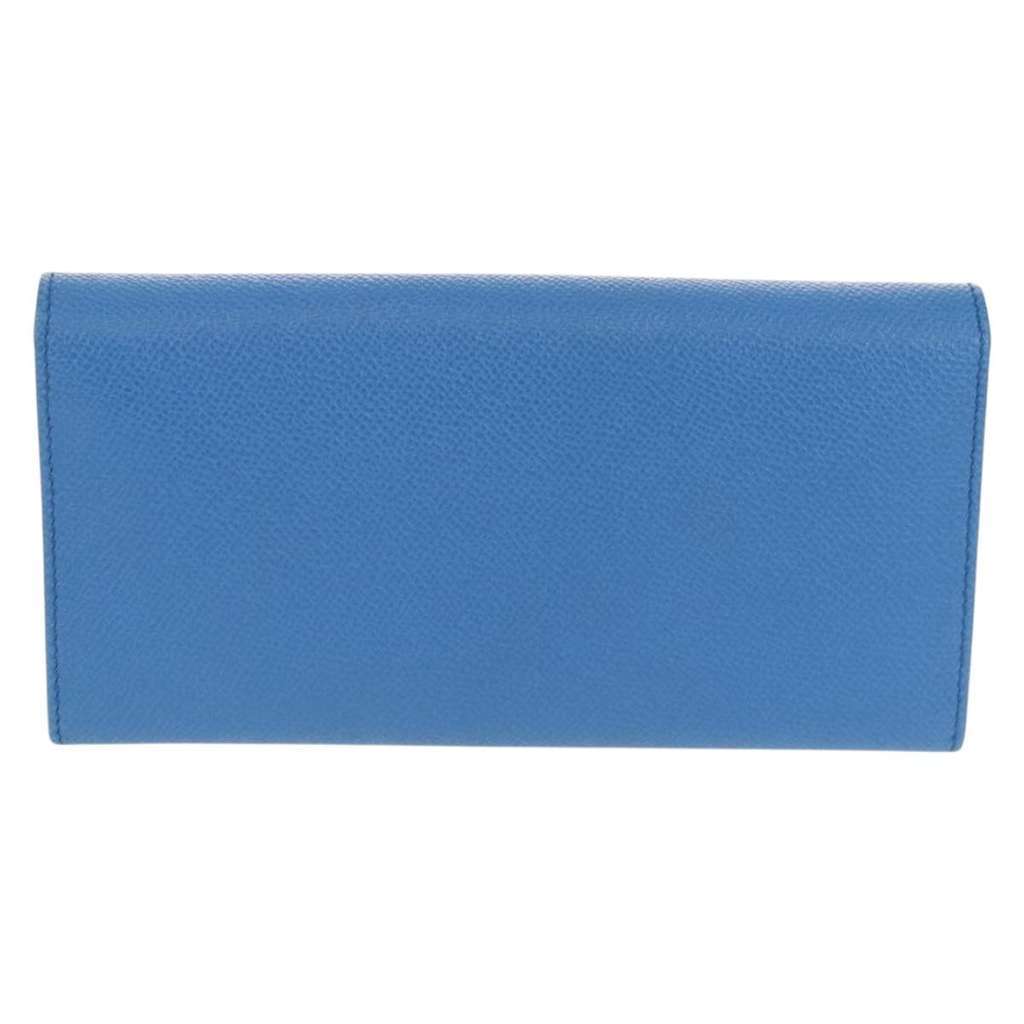 Salvatore Ferragamo Gancini Flap Continental Wallet Blue Leather Very good condition - Back View