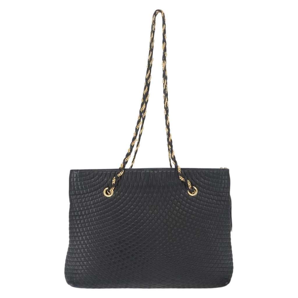 Bally Vintage Chain Shoulder Bag Black Leather Fair condition - Back View