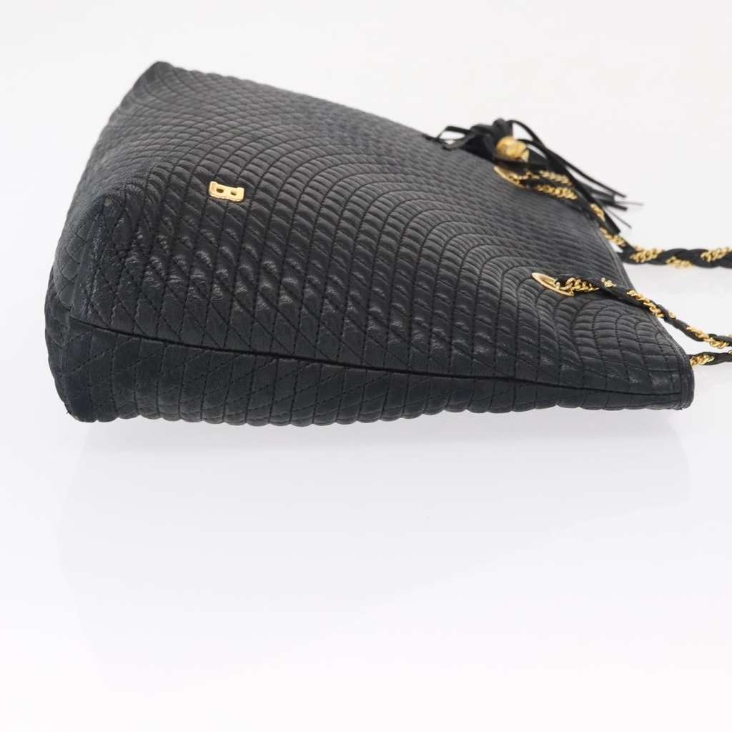 Bally Vintage Chain Shoulder Bag Black Leather Fair condition - Inside View