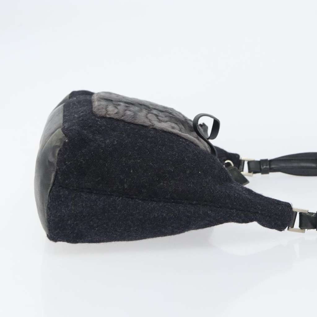 Prada Vintage Shoulder Bag Black Wool Good condition - Inside View