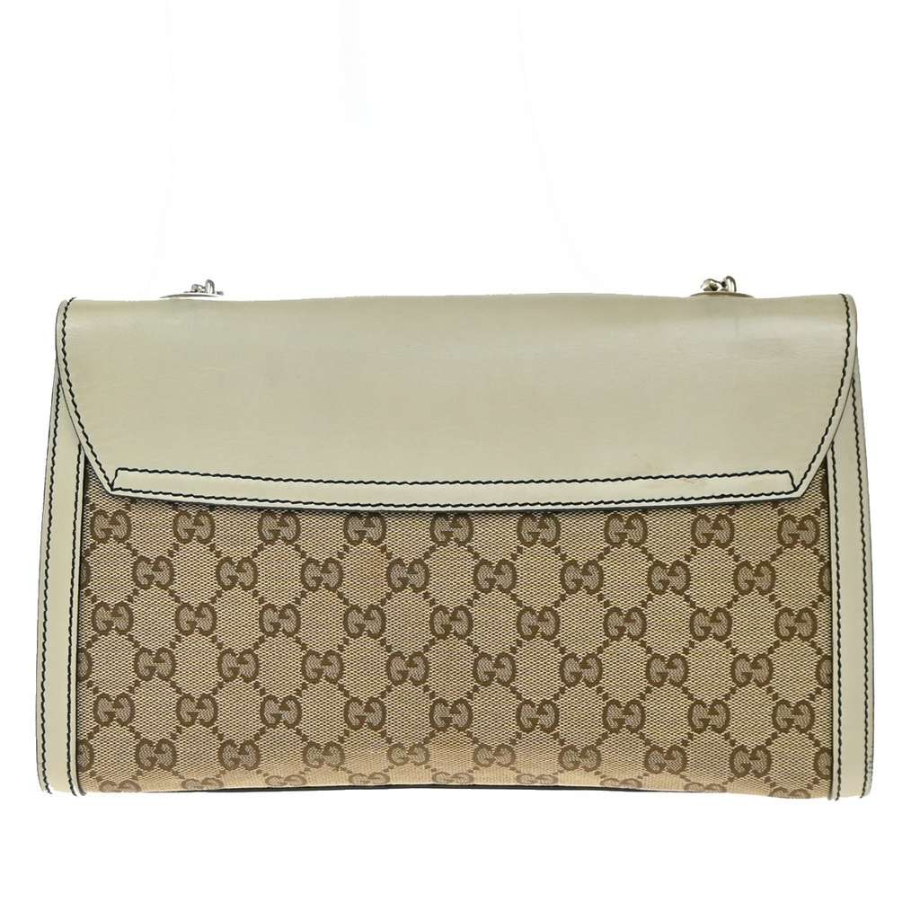 Gucci Emily Chain Flap Shoulder Bag Brown Canvas Good condition - Back View