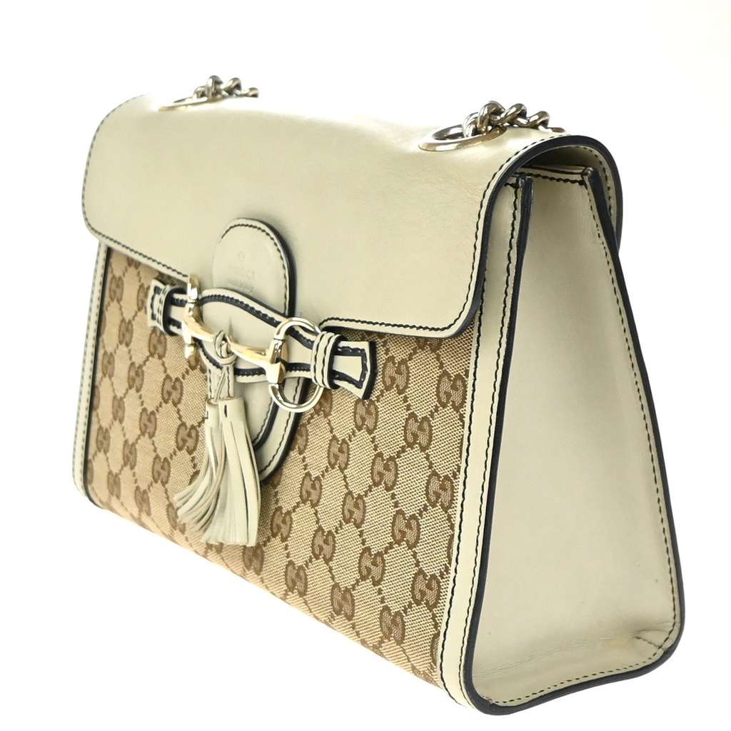 Gucci Emily Chain Flap Shoulder Bag Brown Canvas Good condition - Inside View