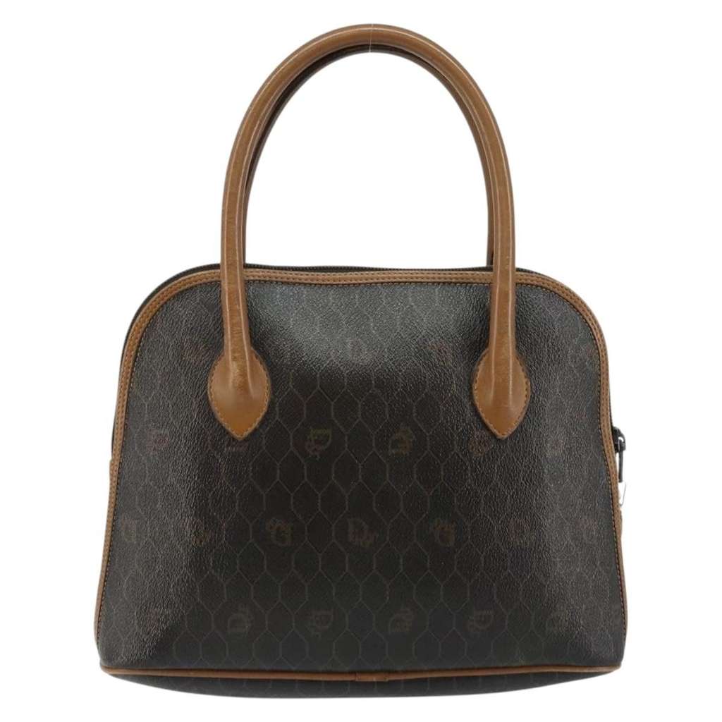 Christian Dior Vintage Honeycomb Handbag Black Canvas Good condition - Back View