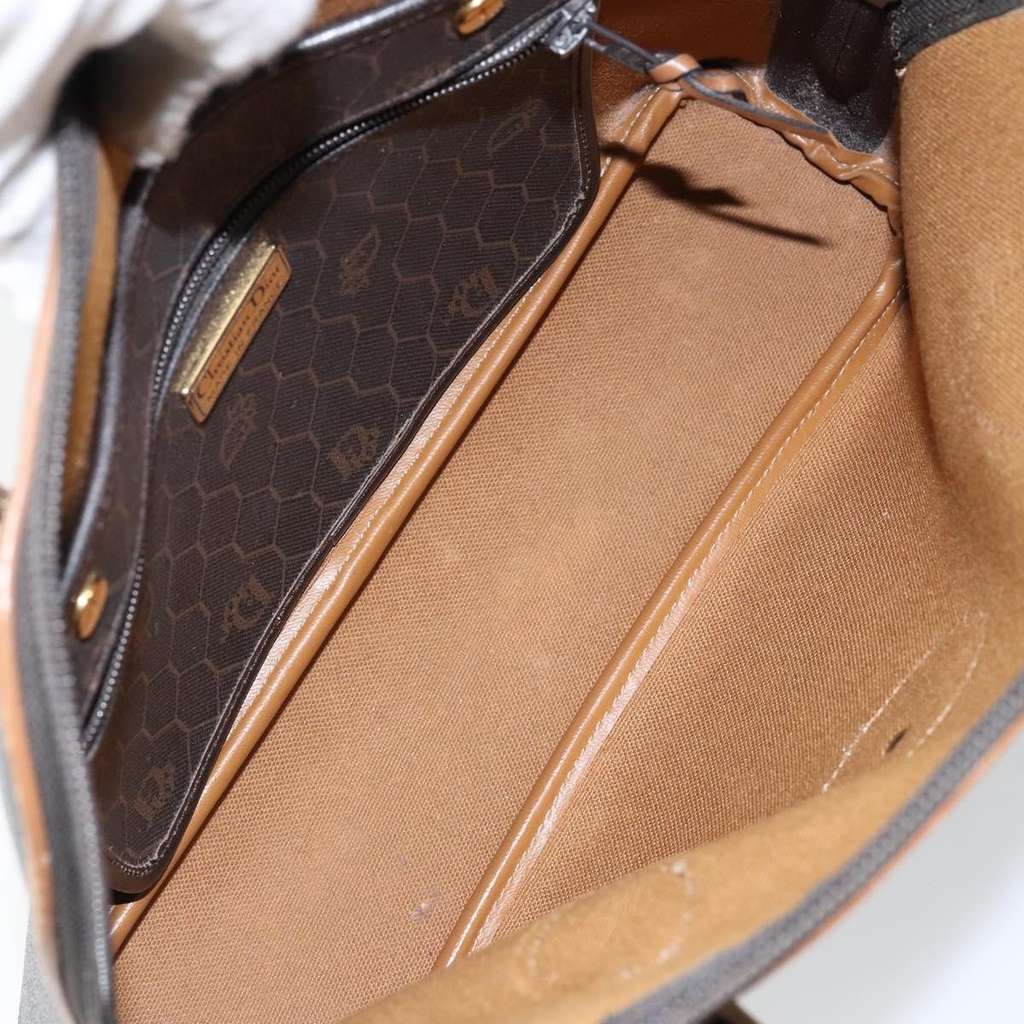 Christian Dior Vintage Honeycomb Handbag Black Canvas Good condition - Box View