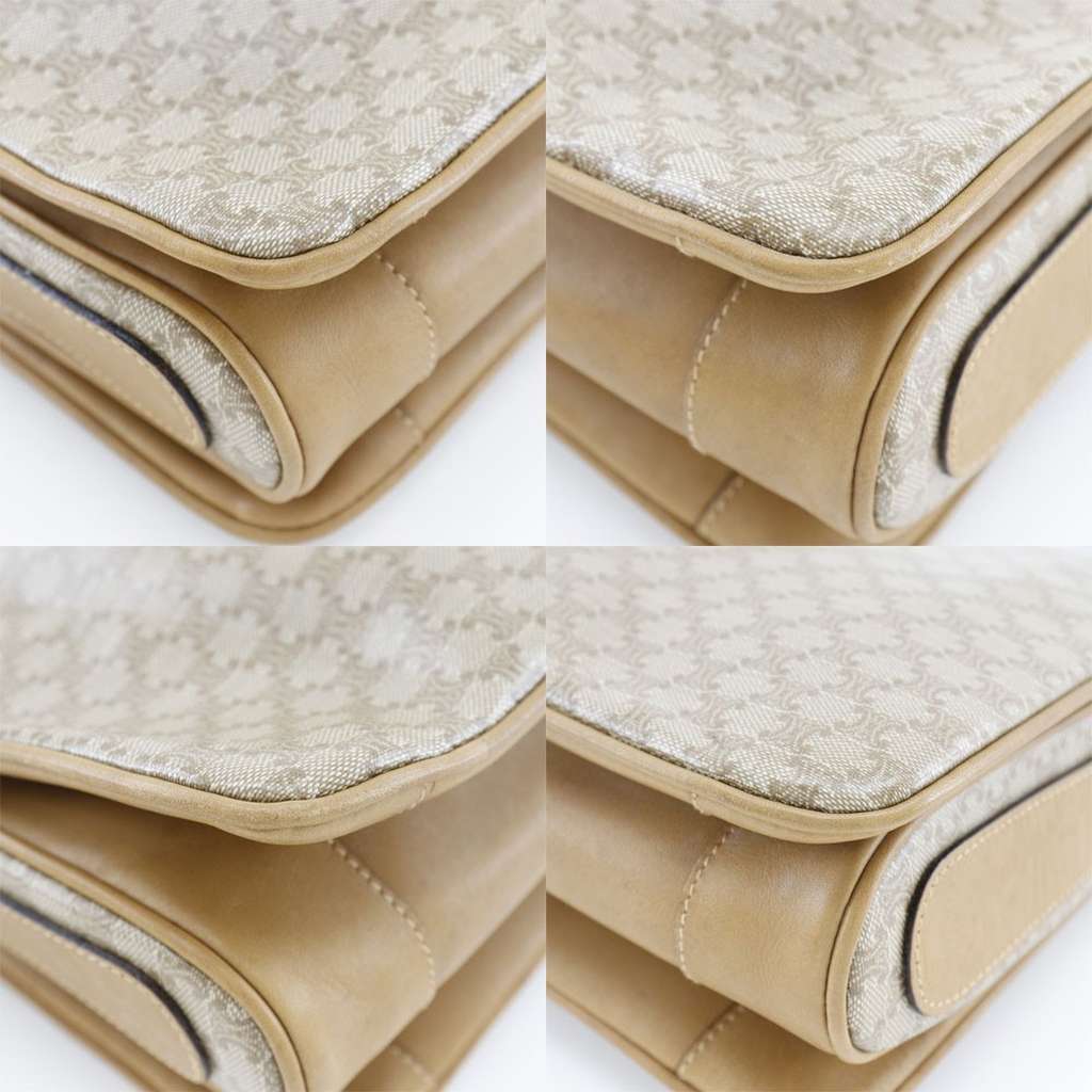 Celine Macadam Shoulder Bag Beige Good condition - Box View