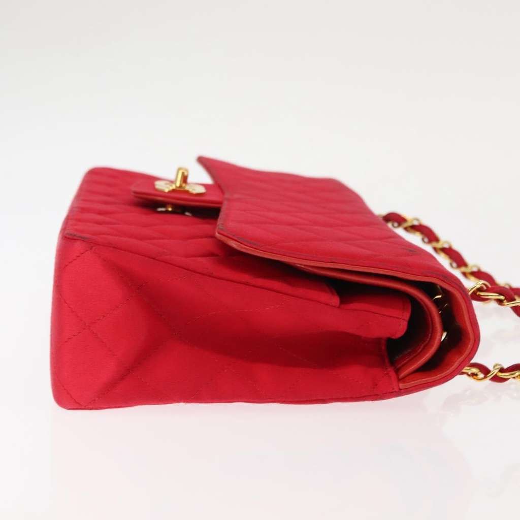 Chanel Timeless - Classic Double Flap Bag Red Satin Fair condition - Inside View