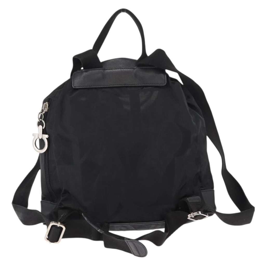Salvatore Ferragamo Gancini Backpack Black Good condition - Back View