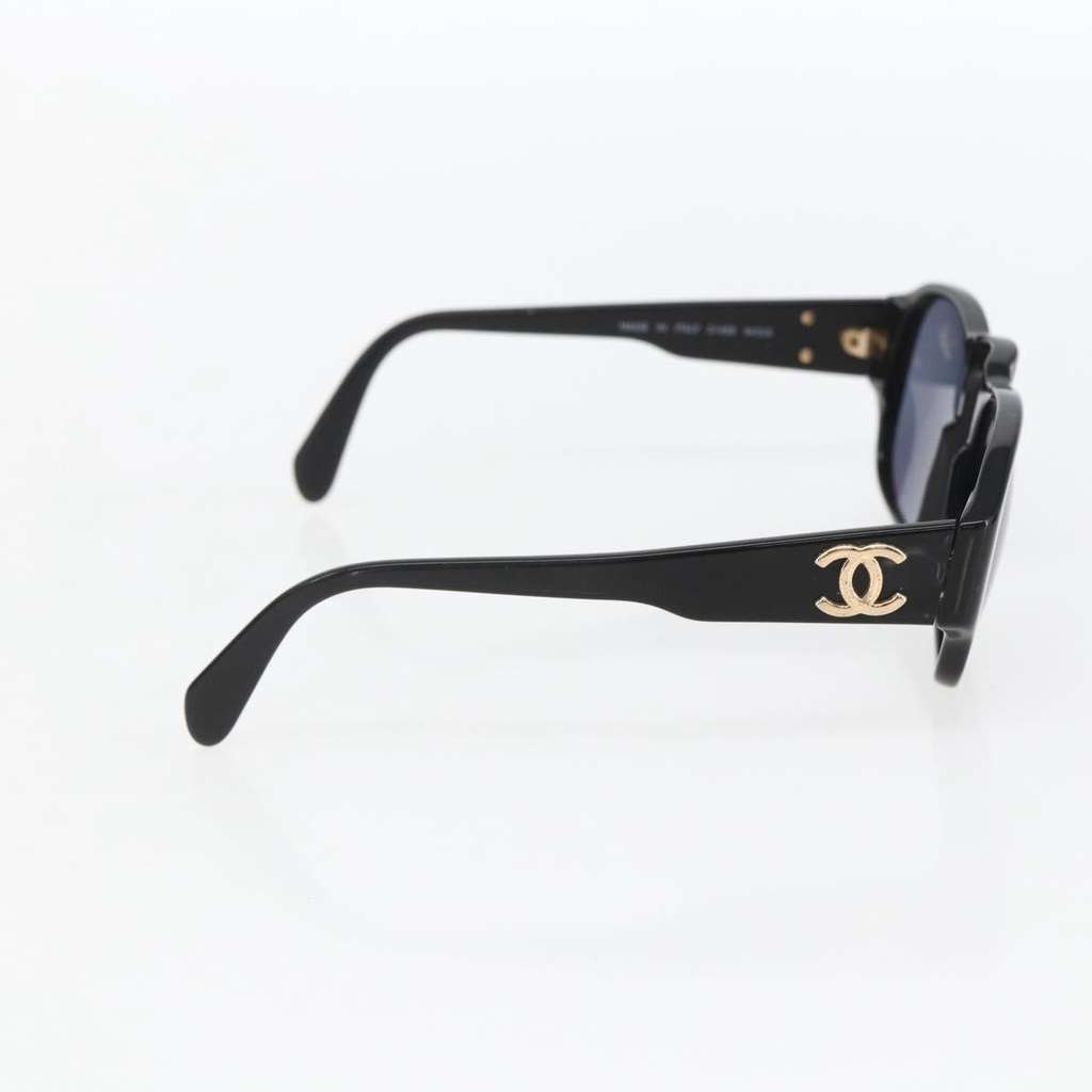 Chanel Logo CC Sunglasses Black Plastic Good condition - Inside View
