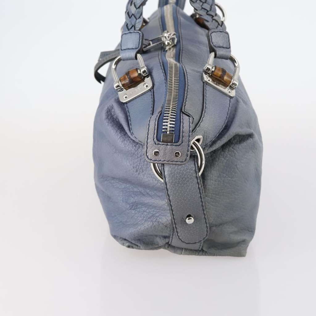 Gucci Bamboo Bar Shoulder Bag Blue Leather Good condition - Inside View
