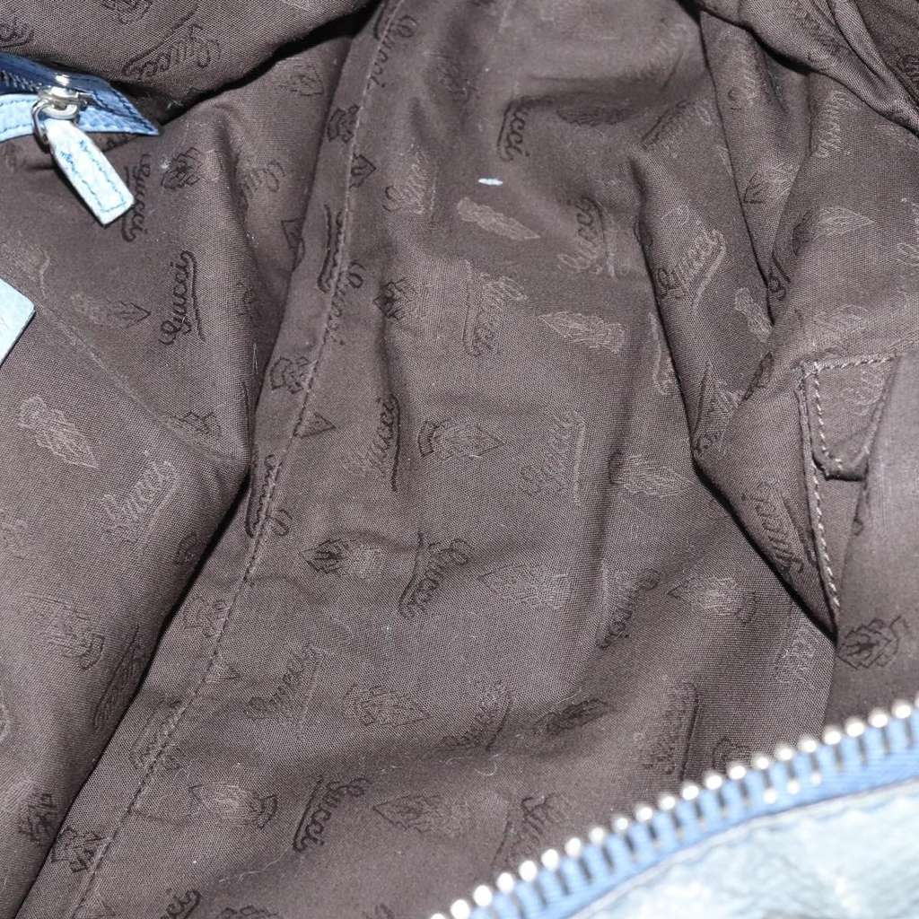 Gucci Bamboo Bar Shoulder Bag Blue Leather Good condition - Box View