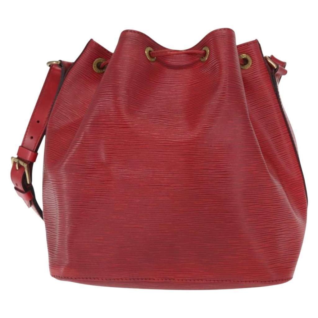 Louis Vuitton Petit Noe Handbag Red Leather Fair condition - Back View
