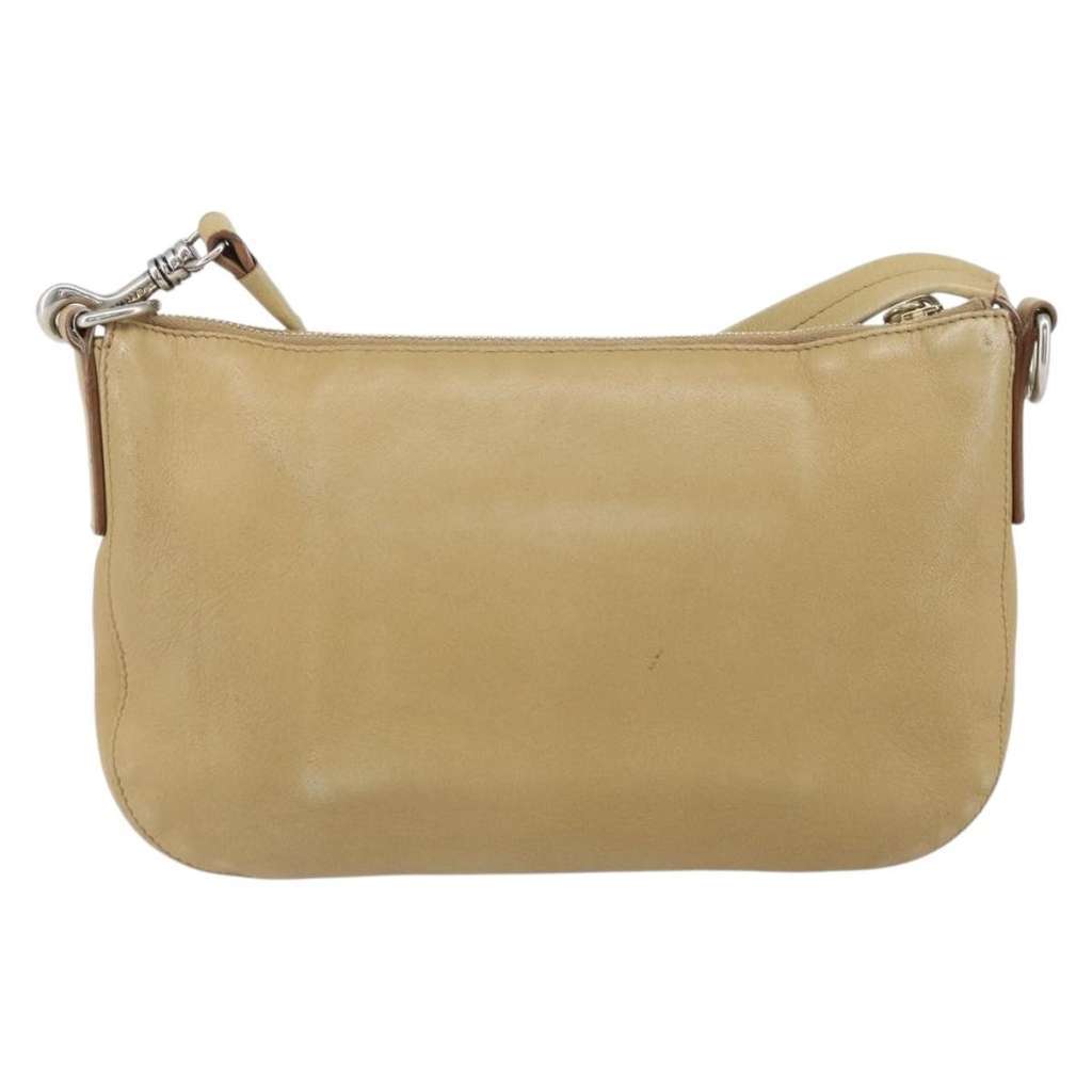 Celine Vintage Shoulder Bag Beige Leather Good condition - Back View