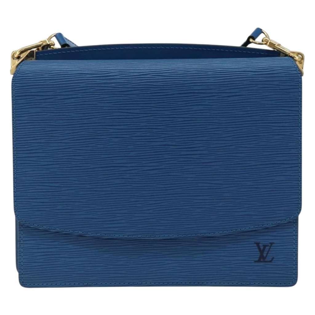 Louis Vuitton Grenelle Shoulder Bag Blue Leather Good condition - Back View