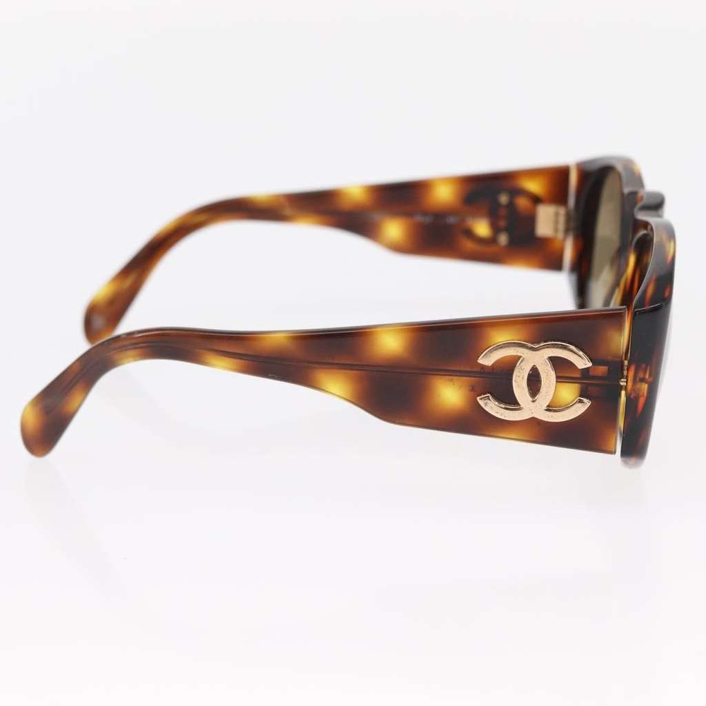 Chanel Logo CC Sunglasses Brown Plastic Good condition - Model View