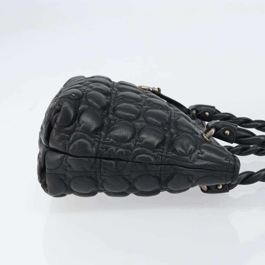 Salvatore Ferragamo Gancini handbag Black Leather Good condition - Inside View