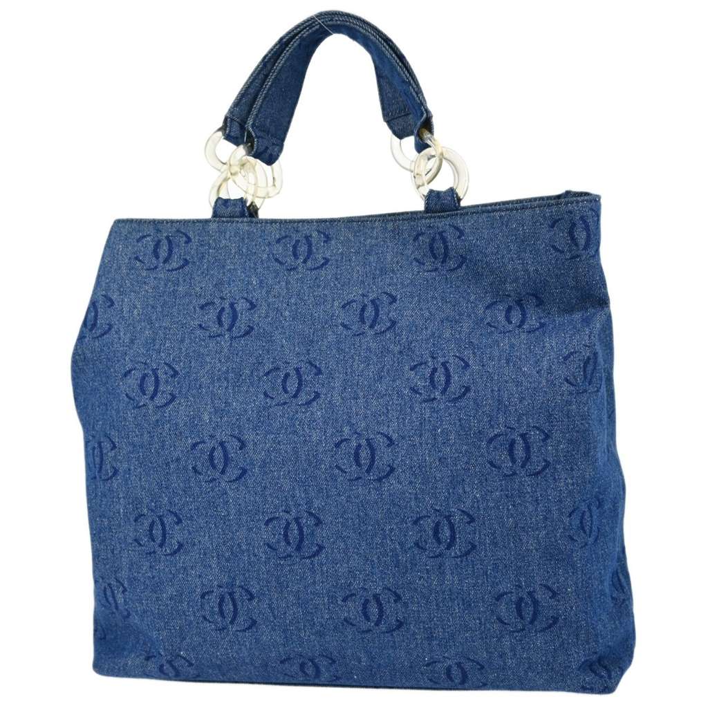 Chanel Vintage CC Tote Blue Good condition - Back View