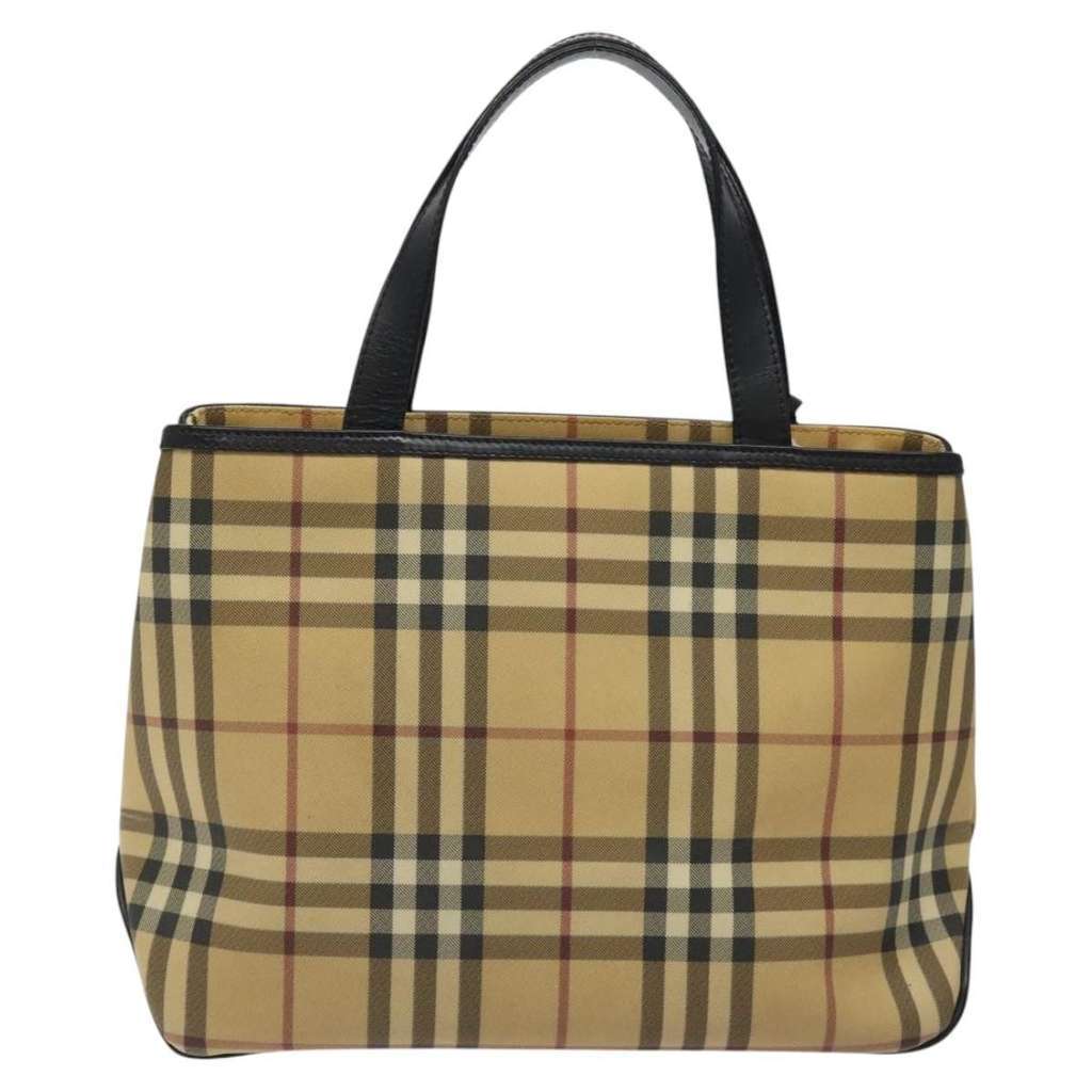Burberry Nova Check Tote Beige Canvas Good condition - Back View