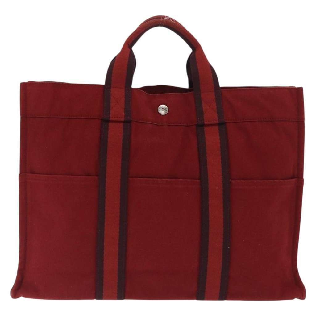 Hermès Fourre Tout Tote Red Canvas Good condition - Back View
