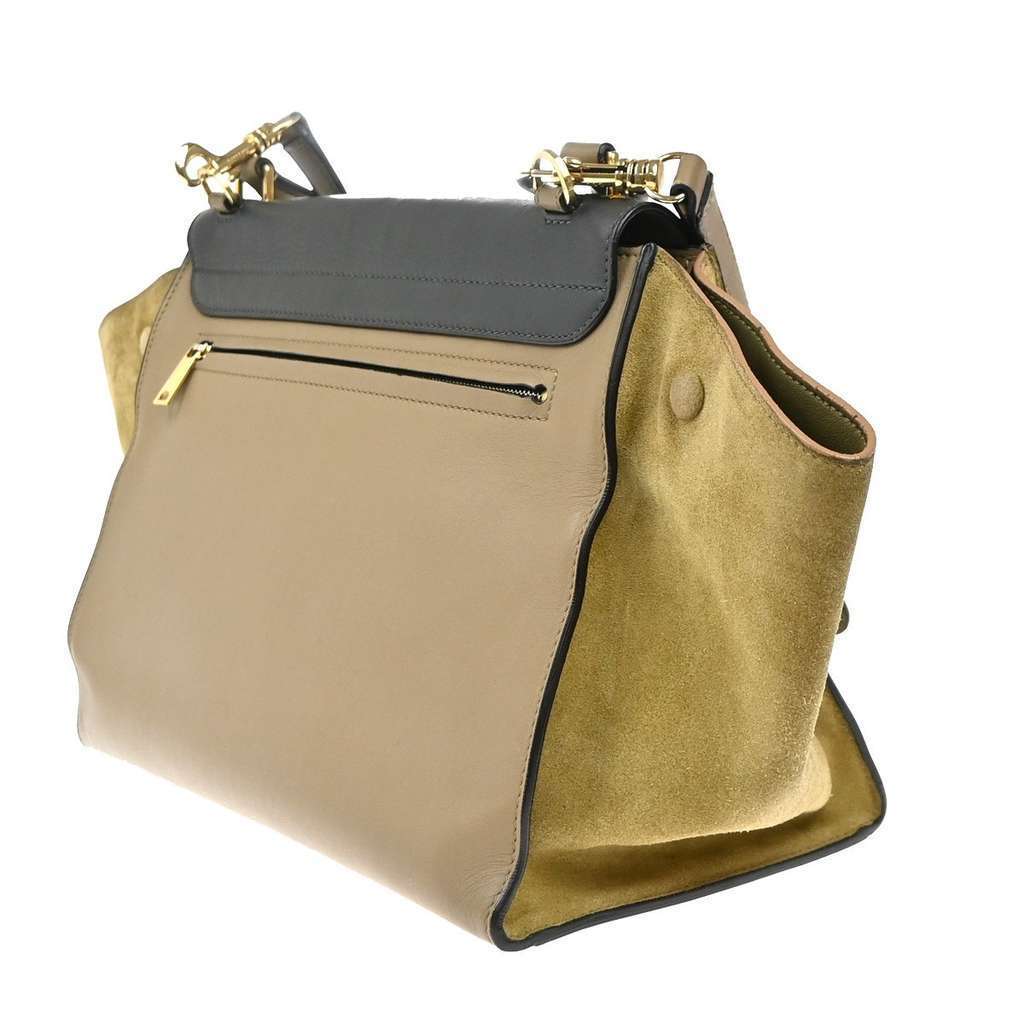 Celine Tricolor Trapeze Bag Beige Leather Good condition - Model View