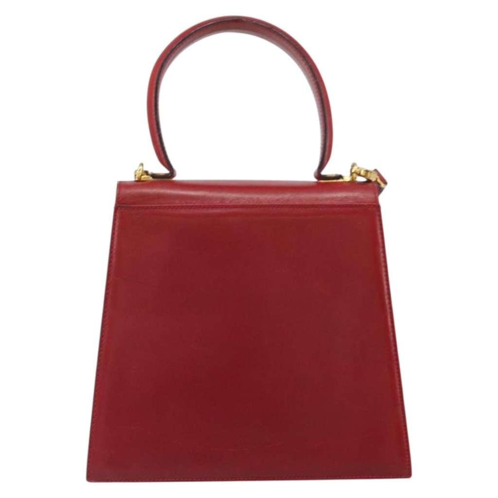 Salvatore Ferragamo Gancini Convertible Top Handle Bag Red Leather Good condition - Back View