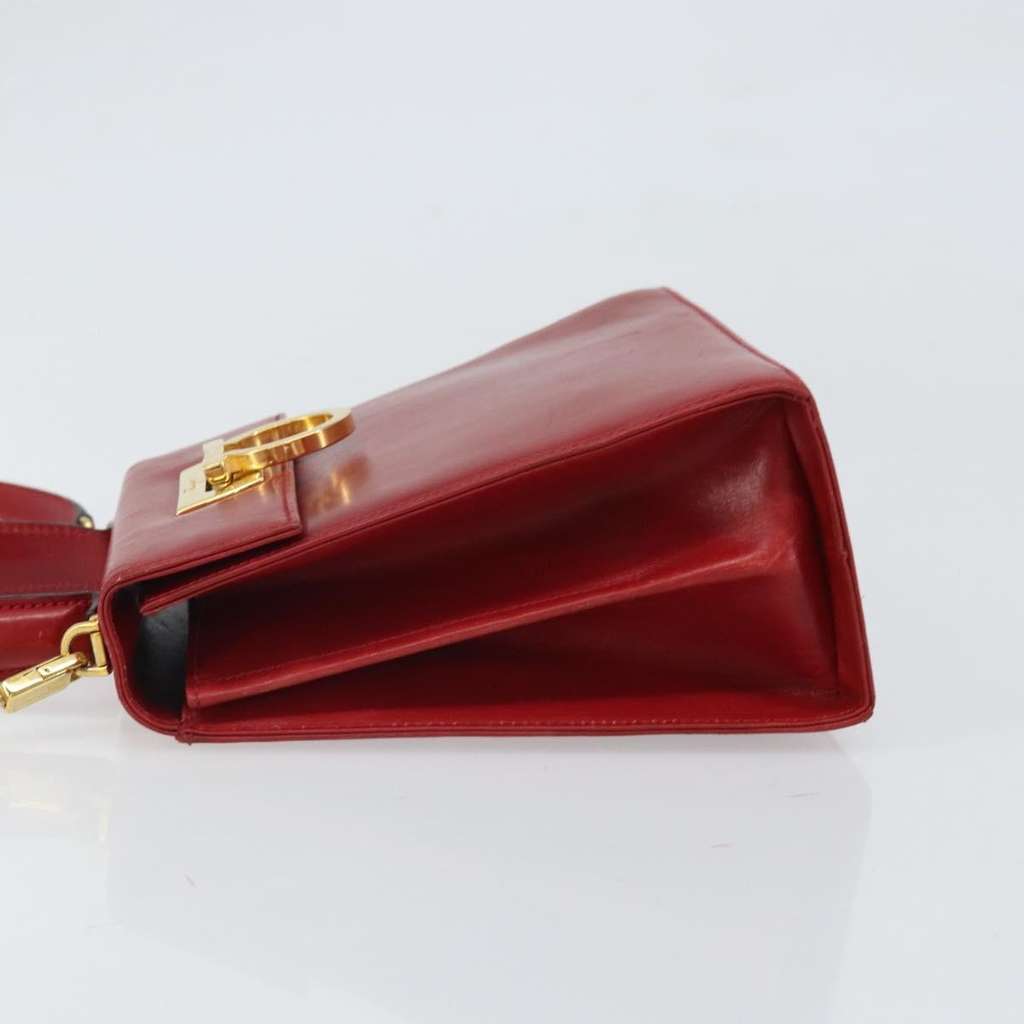 Salvatore Ferragamo Gancini Convertible Top Handle Bag Red Leather Good condition - Model View
