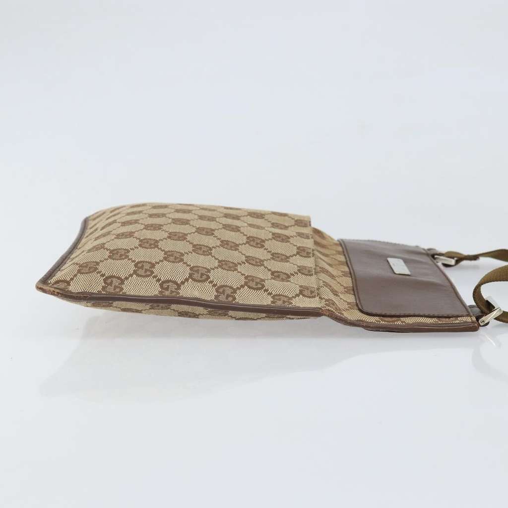 Gucci Vintage Flat Messenger Bag Beige Canvas Good condition - Inside View