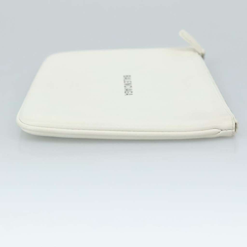 Balenciaga Everyday Logo Pouch White Leather Good condition - Inside View