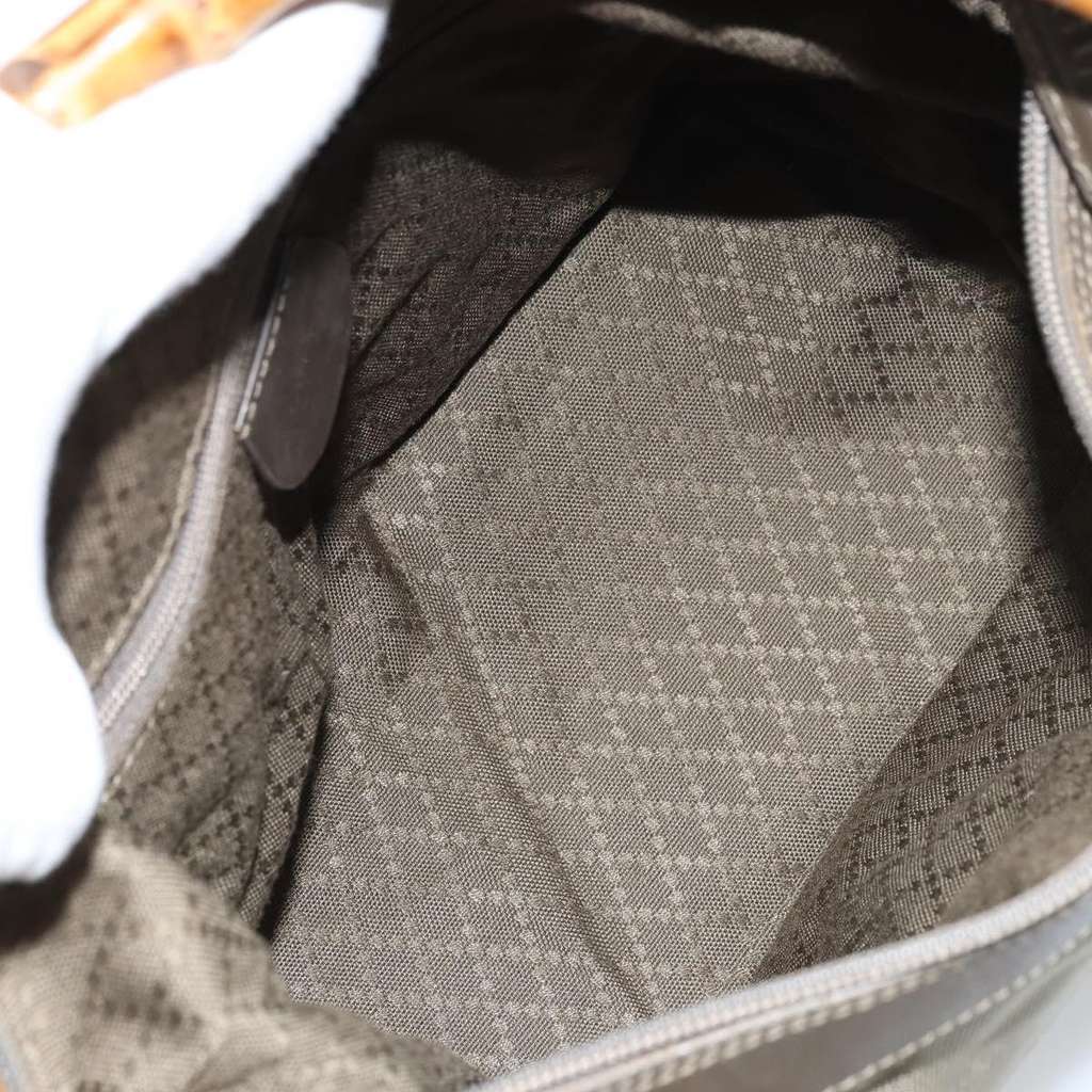 Gucci Vintage Bamboo Shoulder Bag Khaki Good condition - Box View