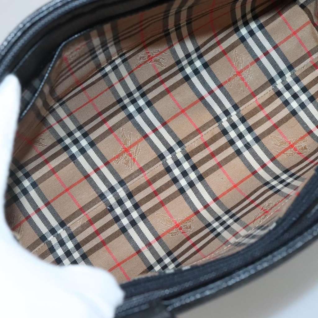 Burberry Vintage Handbag Black Leather Good condition - Box View