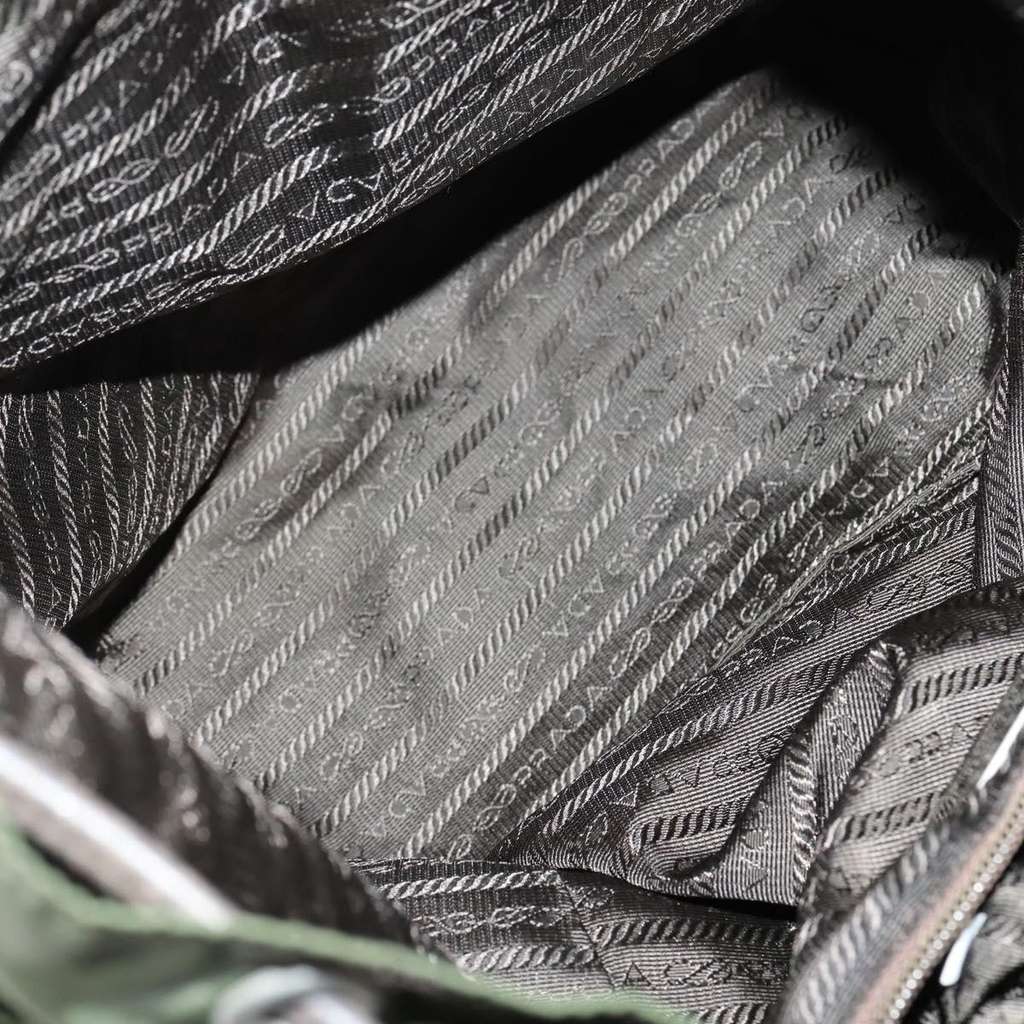 Prada Double Front Pocket Backpack Khaki Good condition - Box View