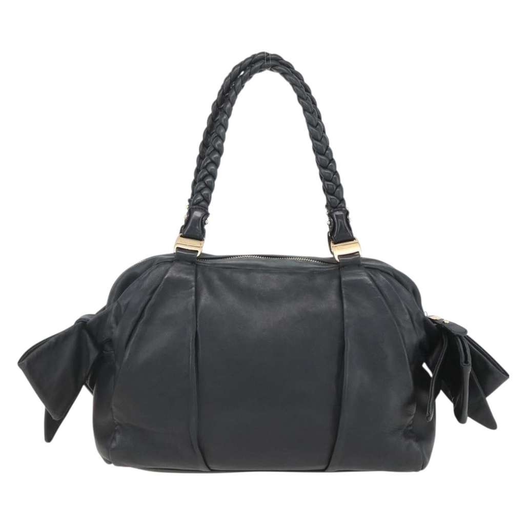 Salvatore Ferragamo Vala Handbag Black Leather Good condition - Back View