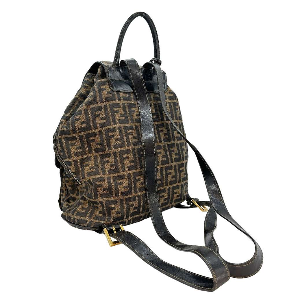 Fendi FENDI BACKPACK DAYPACK ZUCCA Brown Canvas Good condition - Back View