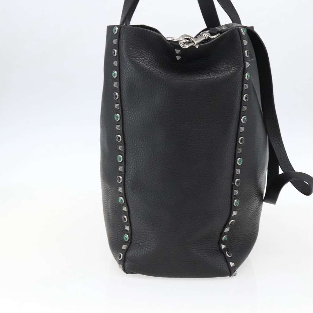 Valentino Garavani Rolling Rockstud Reversible Convertible Tote Black Leather Good condition - Inside View