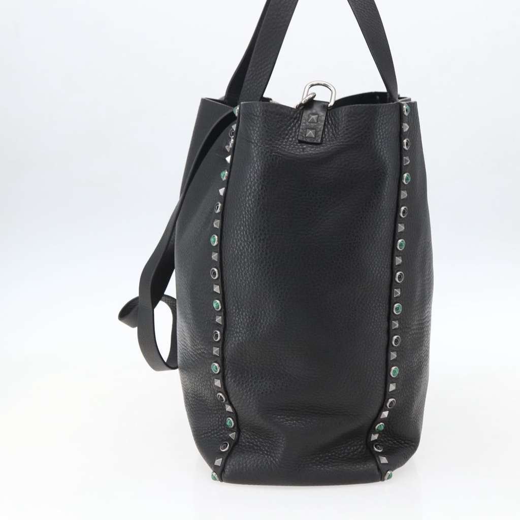 Valentino Garavani Rolling Rockstud Reversible Convertible Tote Black Leather Good condition - Model View