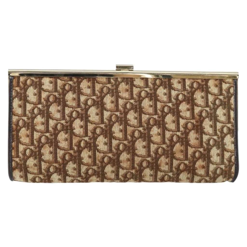 Christian Dior Vintage Trotter Pouch Brown Canvas Good condition - Back View