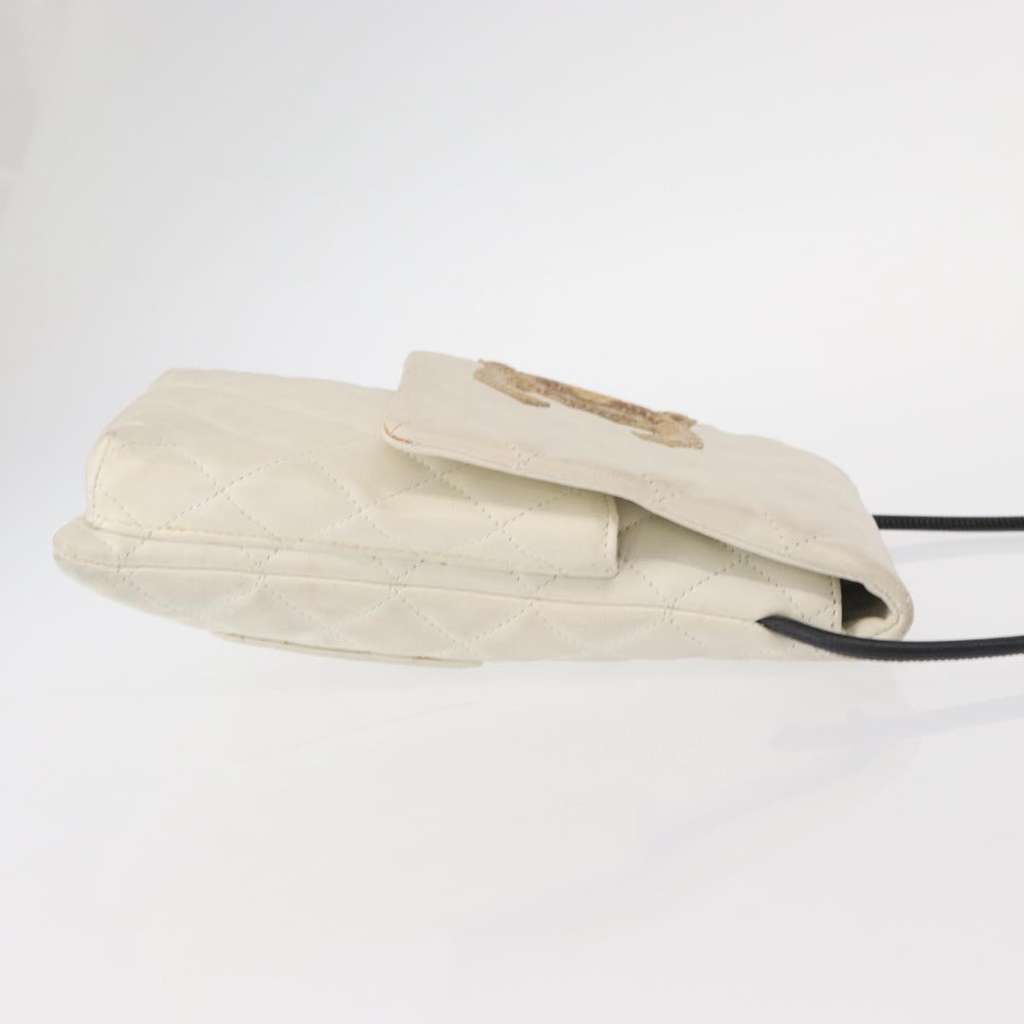 Chanel Cambon Flap Crossbody Bag White Leather Good condition - Inside View