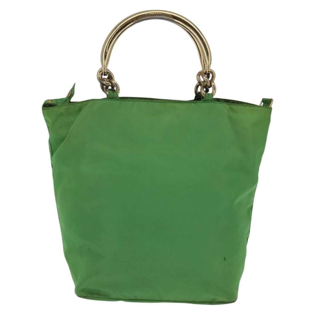 Prada Metal Handles Tote Green Good condition - Back View